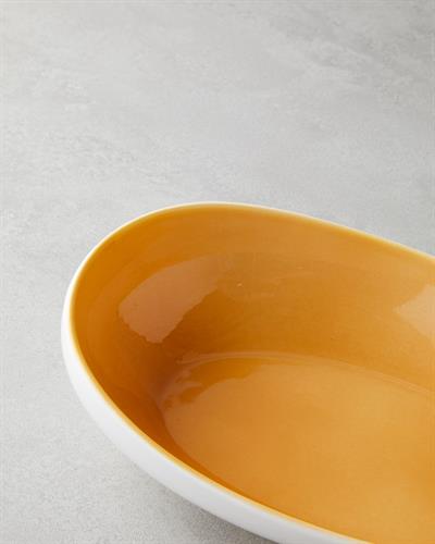 Boho Купа Китайски костен порцелан 30 см Жълт