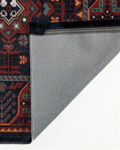 Boho Chic Декоративен Килим Тъкан, Бордо - Синьо, 80 X 150 Cm