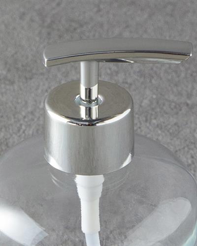 Boho Flowers Дозатор За Течен Сапун За Баня Стъкло 8x14 см Сребърен.