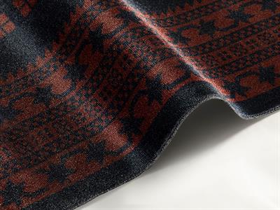 Boho Jacobean Декоративен Килим Тъкан 80x150 cm Бордо - Морскосин