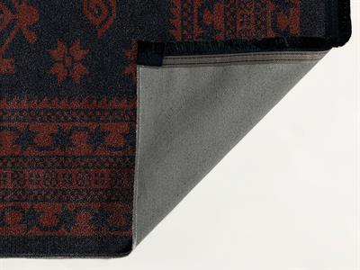 Boho Jacobean Декоративен Килим Тъкан 80x150 cm Бордо - Морскосин