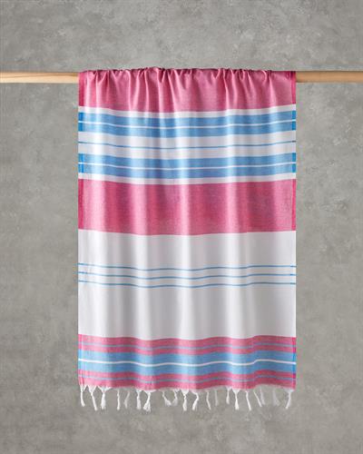 Bony Пещемал на райе Регенериран 90x150 cm Морскосин - Оранжев