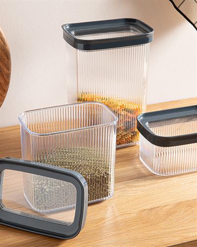 Boston Контейнер За Храни 3 Бр. Правоъгълник, Пластмасов, Антрацит, 700 + 1500 + 2000 Ml