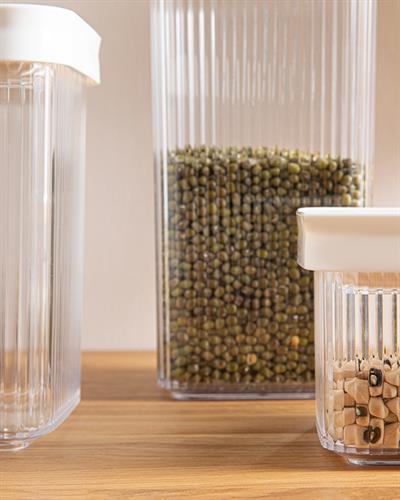 Boston Контейнер За Храни 3 Бр Квадрат, Пластмасов, Бежово, 0