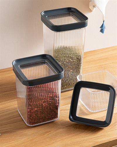 Boston Контейнер За Храни 3 Бр Квадрат, Пластмасов, Антрацит, 0