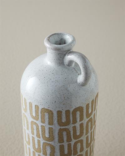 Bottle Ваза Доломит 9,5x9,5x25 см Бял