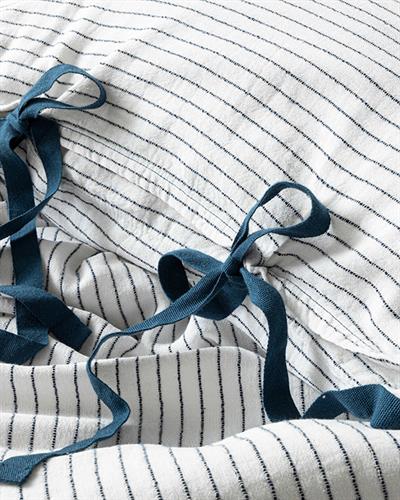 Bowline Спално Бельо Компле Единичен Размер, С Измиване На Части, Бяло – Индиго, 160 X 220 Cm