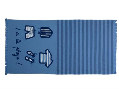 Boy On Beach ДЕТСКА ПЛАЖНА ХАВЛИЯ Момче Отпечатано 70x140 cm Blue.