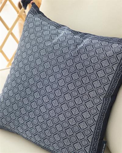 Branche Printed Filled Cushion 43x43 cm İndigo