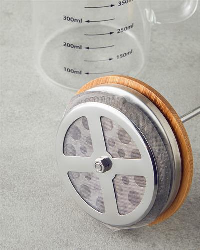 Brew Френска Преса От бамбук с капак Боросиликат 600 мл Прозрачен