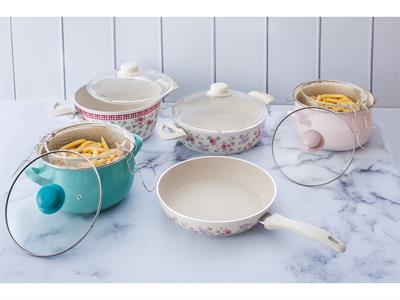 Brian ТЕНДЖЕРА Стъклен с капак Емайлиран 22 cm Pink