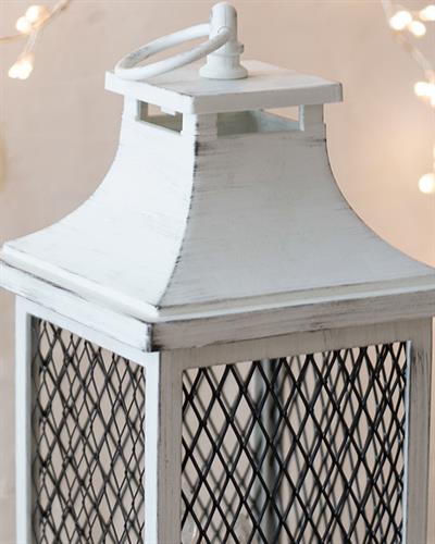 Bright Florals ФЕНЕР С Led Пластмасов метален 13,5x13,5x31,5 cm White