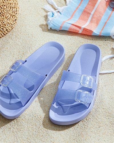Bright Pvc Women Sandals 38 Lilac.