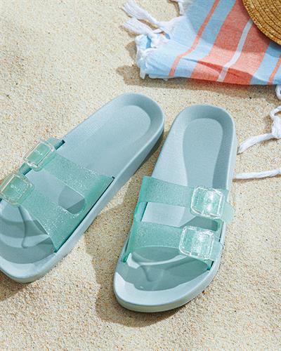 Bright Pvc Women Sandals 36 Green