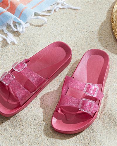 Bright Pvc Women Outdoor Slippers 37 Fuchsia