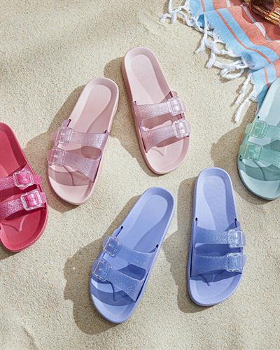 Bright Pvc Women Sandals 40 Powder