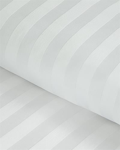 Brilliant Спално Бельо Компле Единичен Размер, Памучен Сатен На Райета, Бяло, 160 X 220 Cm