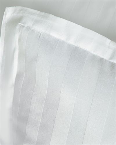 Brilliant Спално Бельо Компле Единичен Размер, Памучен Сатен На Райета, Бяло, 160 X 220 Cm