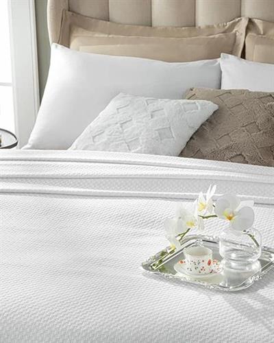 Bubble Покривка Единичен Размер, Памучен, Бяло, 160 X 230 Cm