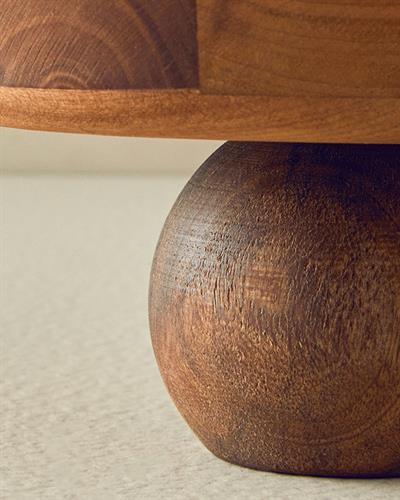 Bubble Wood Плато За Предястия С крака Орех 25,7 см Brown