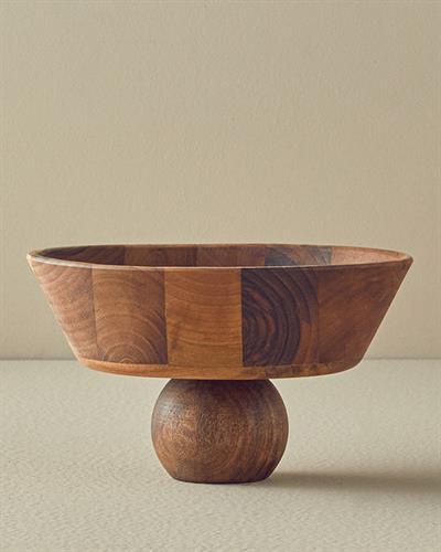 Bubble Wood Плато За Предястия С крака Орех 25,7 см Brown