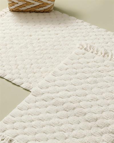 Bubbles Постелка За Баня Ко 2Бр., Памучен, Екру, 60 X 90 + 40 X 60 Cm