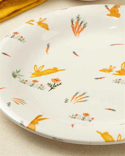 Bunny Комплект За Бебешка Храна Меламин, Жълто, 21 Cm+ 8 X 6,5 Cm+14 X 4,5 Cm