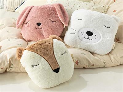 Bunny Бебешки Декоративна Възглавница Полиестер, Тъмно Розово, 30 X 28