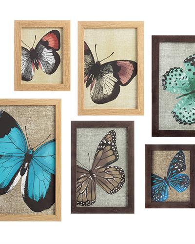 Butterfly Таблица 6 Бр., Кафяво, 20 X 30Cm+16 X 21+30 X 40 Cm