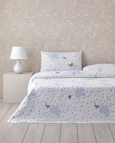 Комплект Одеяло Пике Кралски размер С щампа 240x220 см Бял - Син