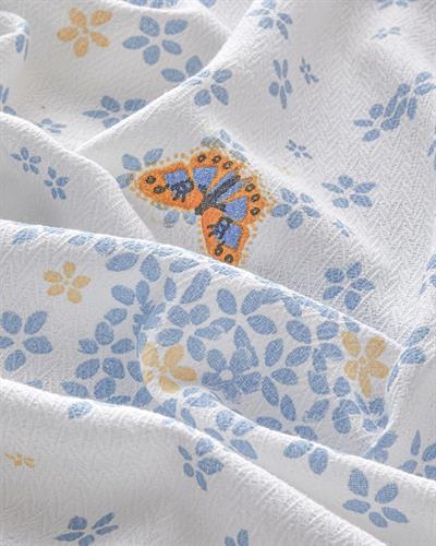 Комплект Одеяло Пике Кралски размер С щампа 240x220 см Бял - Син