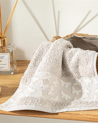 Butterfly Dream Кърпа За Ръце Жакардов с борд 30x45 см Бежов