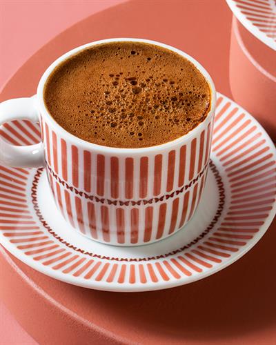 Butterfly Effect Porcelain 4 Parça 2 Kişilik Coffee Cup Set 80 ml Claret Red