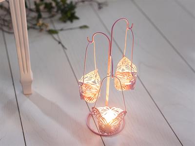 Butterfly СВЕЩНИК Ковано желязо Light Pink,