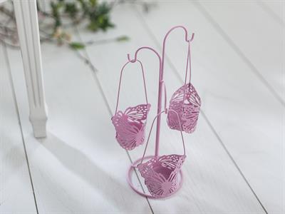 Butterfly СВЕЩНИК Ковано желязо Light Pink,