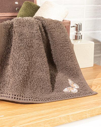 Butterfly Love Хавлии За Ръце Бродирани, Кафяво, 30 X 45 Cm