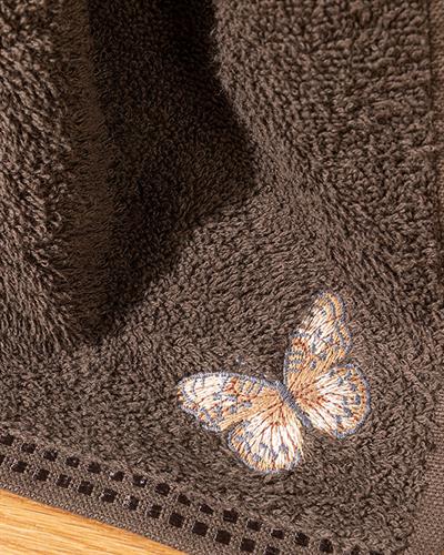 Butterfly Love Хавлии За Ръце Бродирани, Кафяво, 30 X 45 Cm