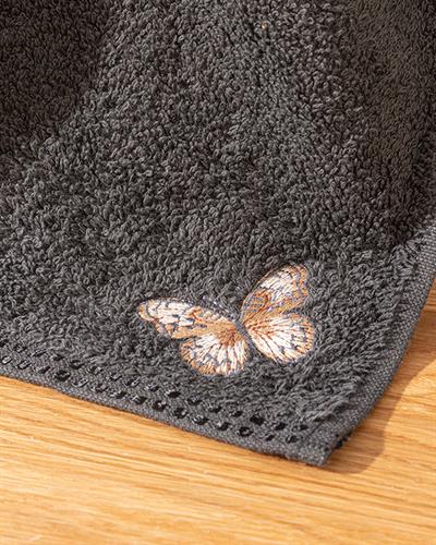 Butterfly Love Кърпа За Ръце С бродерия 30x45 см Антрацит