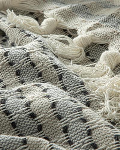 Buttons Покривка За Легло Двоен Размер, Тъкан, Сиво, 240 X 260 Cm