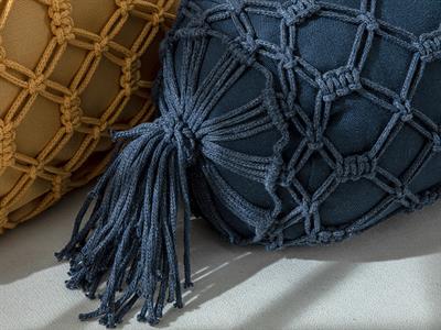 Cage Пълнена Възглавница Makrome, Индиго, 35 X 50 Cm