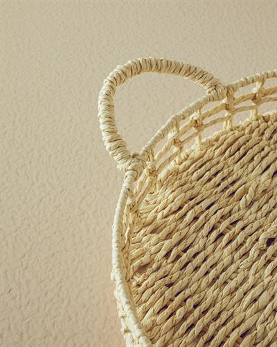 Calantha Тепсия Хартия-Метал 35 см Кремав