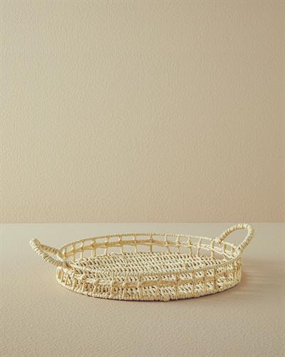 Calantha Тепсия Хартия-Метал 35 см Кремав