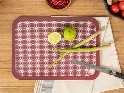 Calvi ДЪСКА ЗА РЯЗАНЕ Правоъгълна Меламин 35x25 cm Claret Red