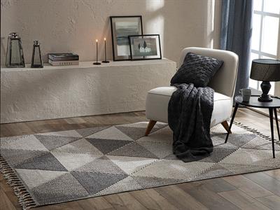 Calvina Килим Тъкан, Кремаво-Сив, 120 X 180 Cm