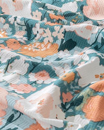 Camellia Покривка Единичен Размер, Отпечатан, Праскова, 150 X 220 Cm