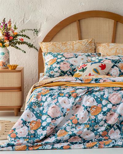 Camellia Комплект Спално Бель King Size, Памучен, Праскова, 240 X 220 Cm