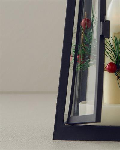 Candlelight Lantern 10x10x20 cm Black