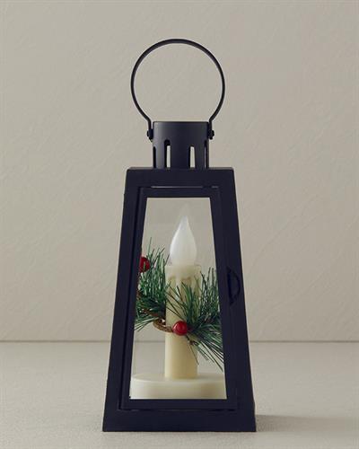 Candlelight Lantern 10x10x20 cm Black