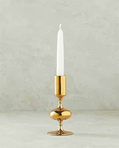 Candlelight Свещник Единичен Стъкло 6x12 см Златен