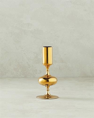 Candlelight Свещник Единичен Стъкло 6x12 см Златен